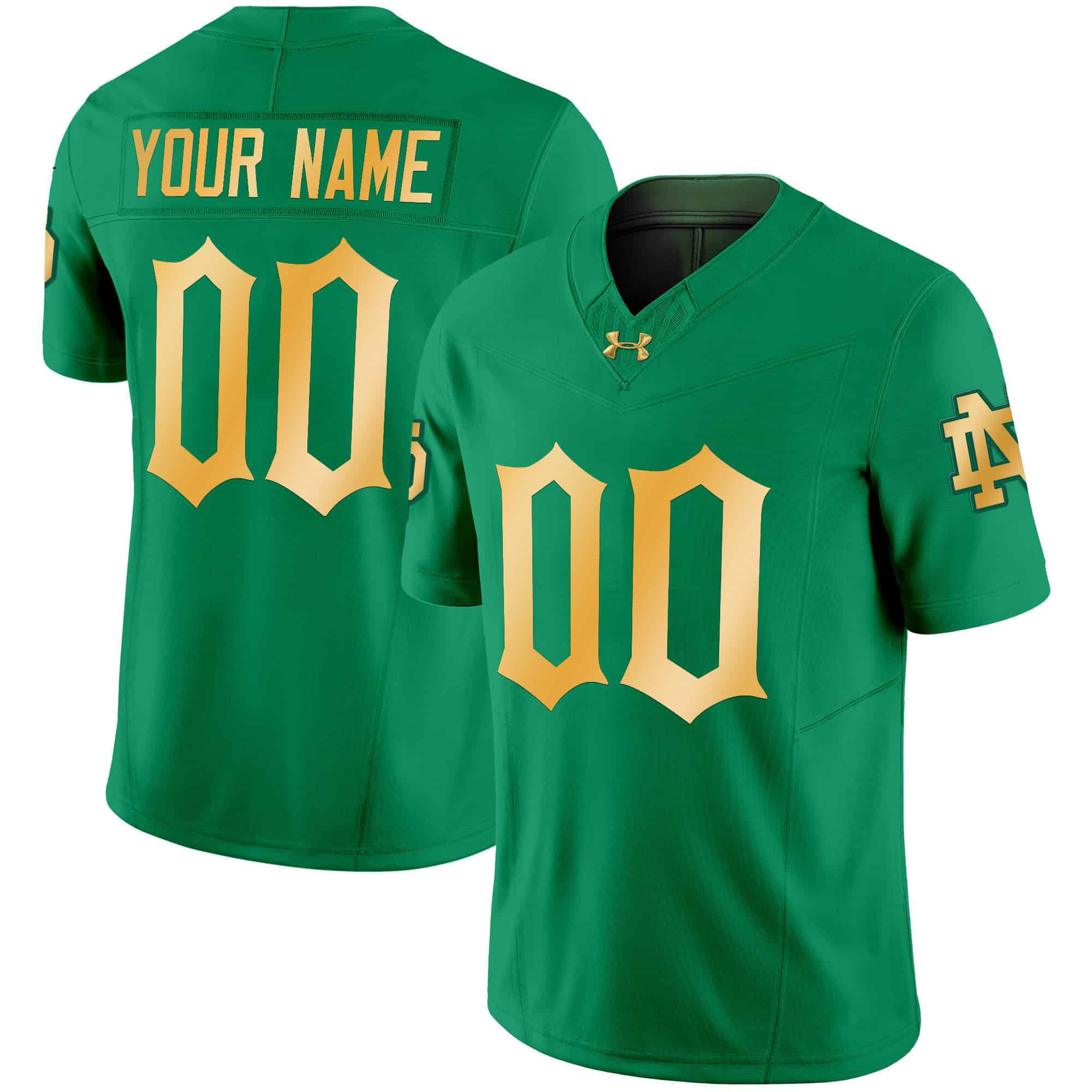 Men Notre Dame Fighting Irish Green 2024 Vapor Limited Custrom NCAA Jersey->customized nfl jersey->Custom Jersey
